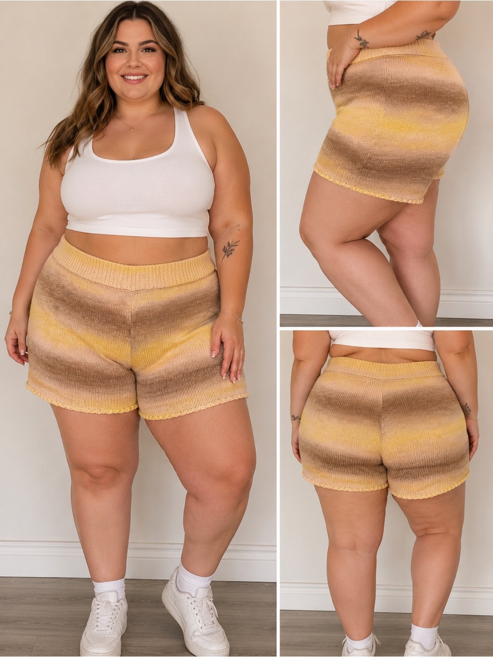 Something Navy Poppy Ombre Sweater Shorts NWT